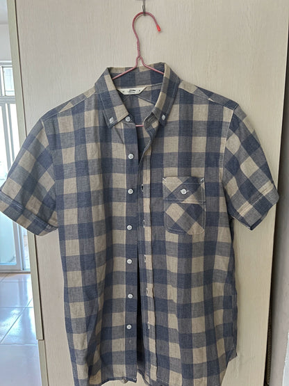 3SIXTEEN vintage Blue Pepper Salt Shirt