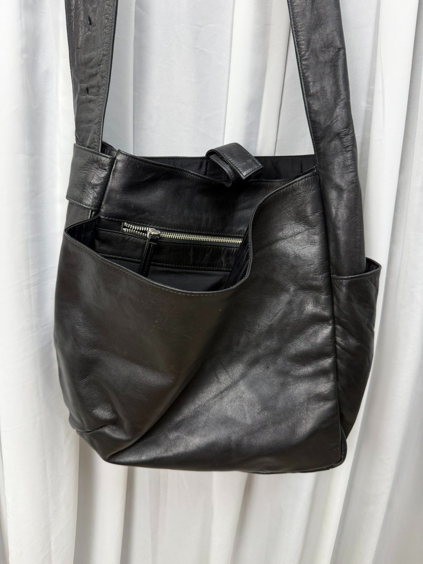 Yohji Yamamoto Noir Deconstructed Leather Crossbody