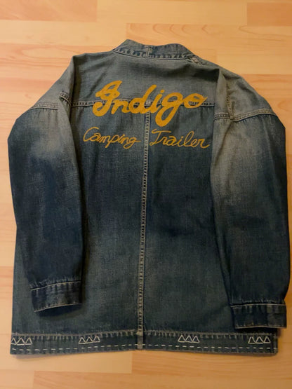 visvim Blue Denim Jacket Gold Embroidery