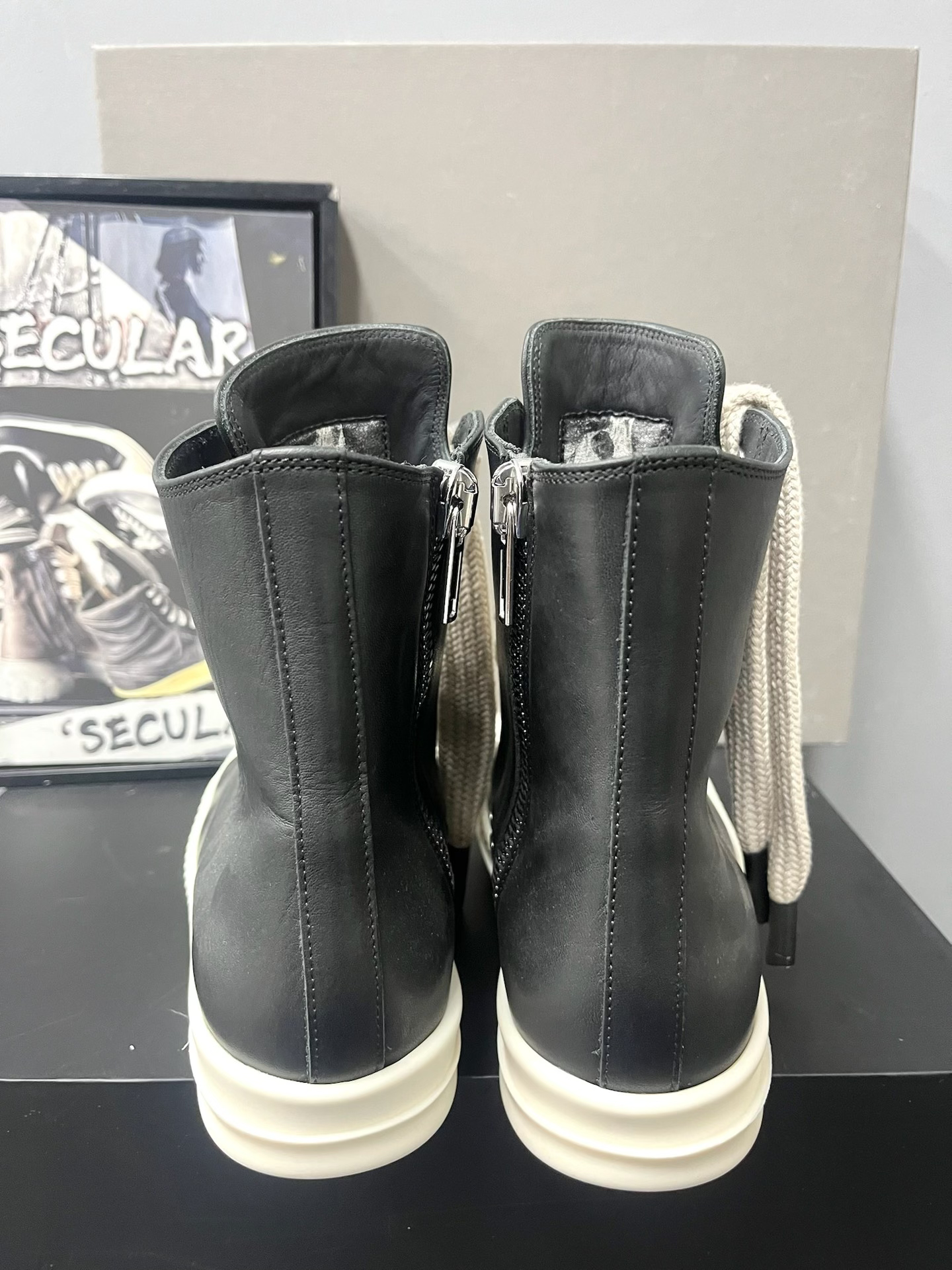 Rick Owens 24FW High-Top Leather Sneakers