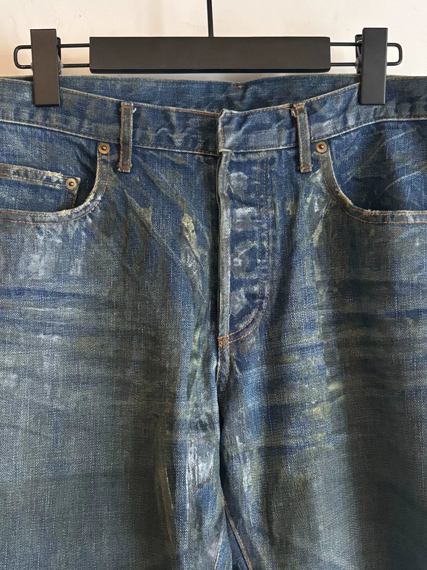 dior homme aw 2004 blue denim pants