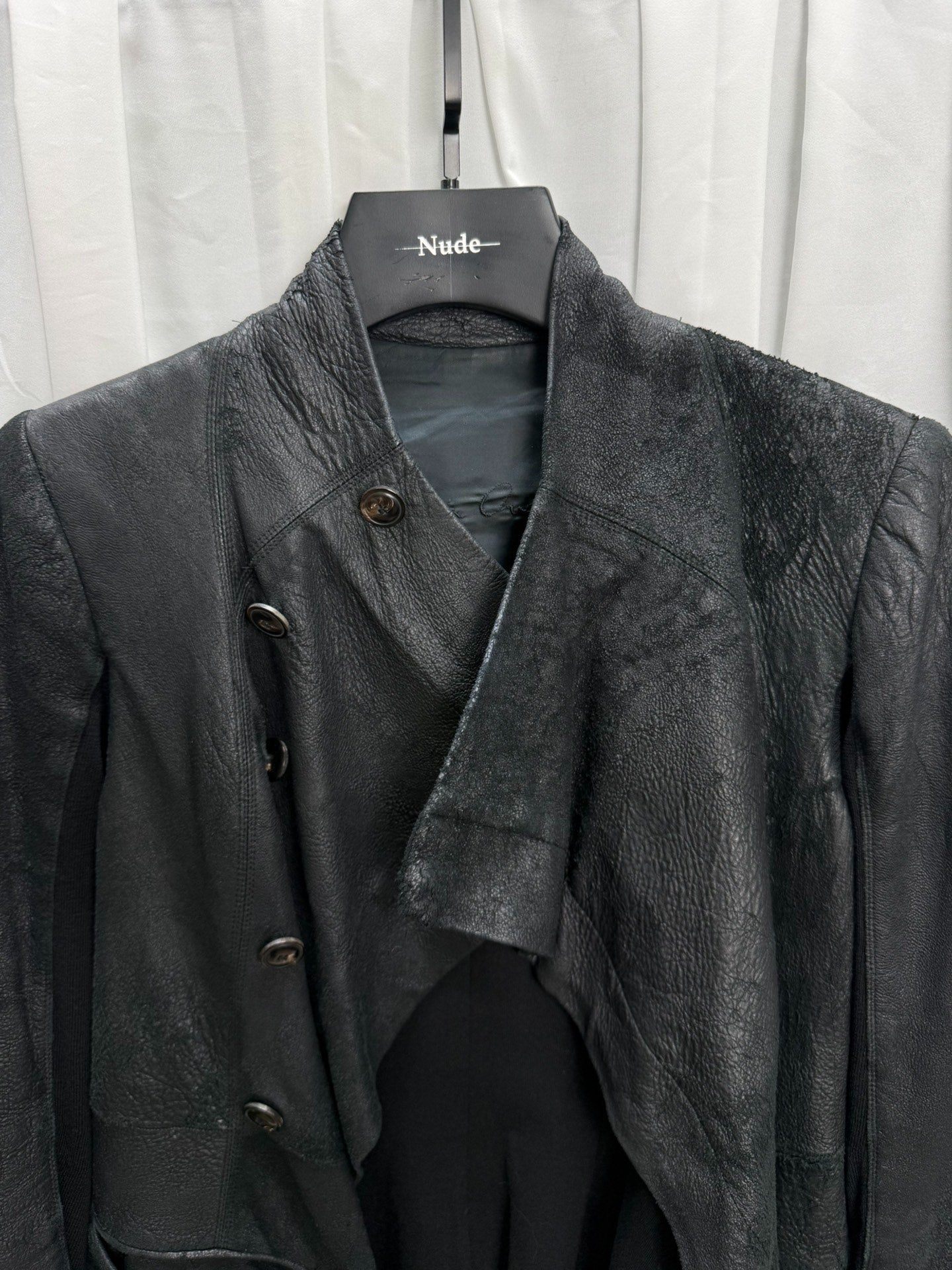 Rick Owens Suede Distressed Biker Jacket