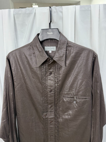 Yohji Yamamoto Pour Homme Coated Waxed Crinkled Shirt