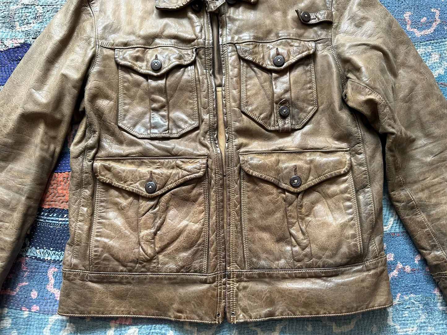 ralph lauren four-pocket leather jacket