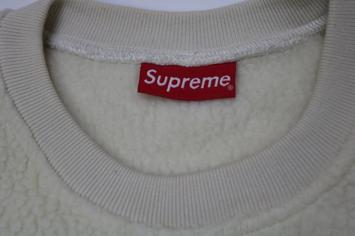 supreme polartec fleece sweatshirt in beige