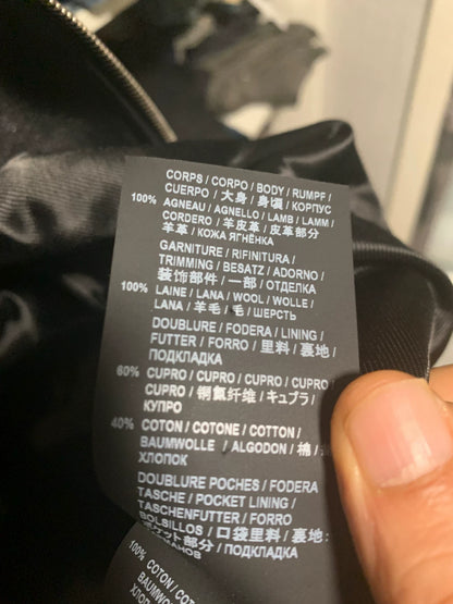 saint laurent black leather jacket size 48