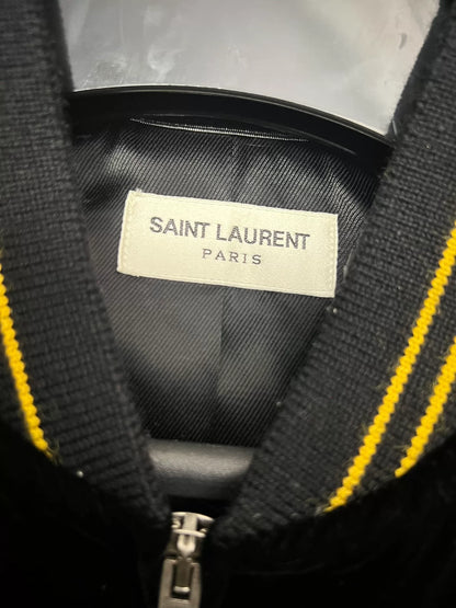 Saint Laurent Black Velvet Bomber Jacket