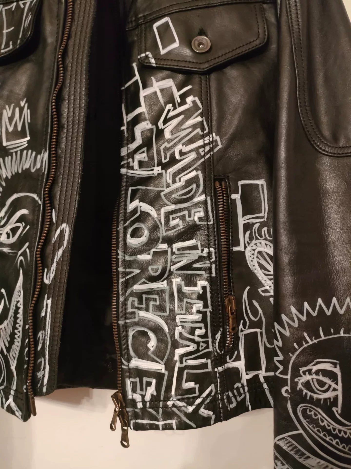 hand-painted leather jacket by Patrizia Pepe