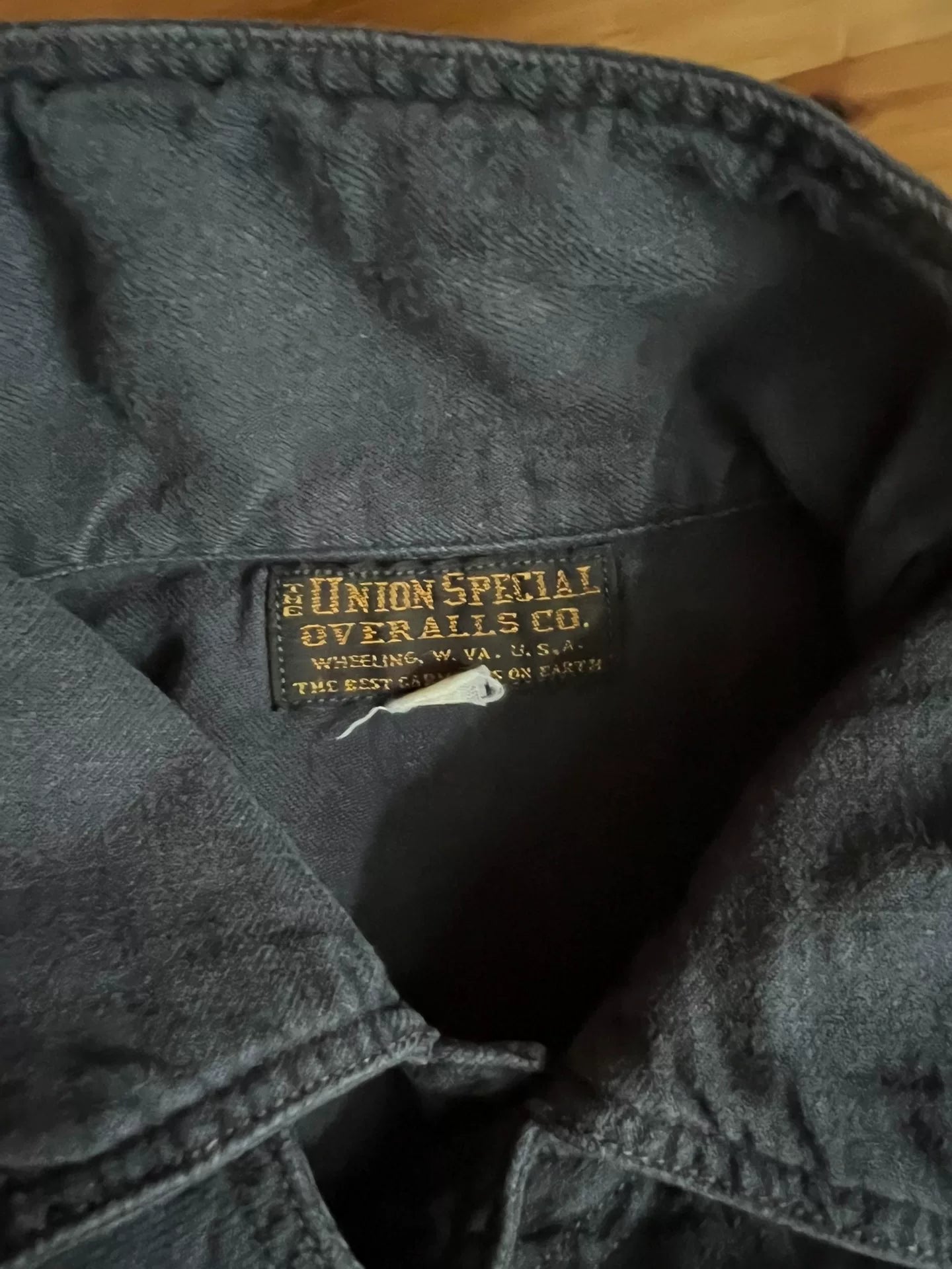 vintage gray-blue military shirt by freewheelers