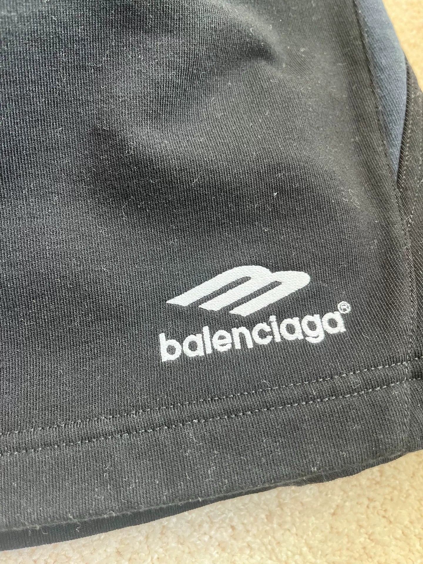 Balenciaga Black and White Logo Shorts