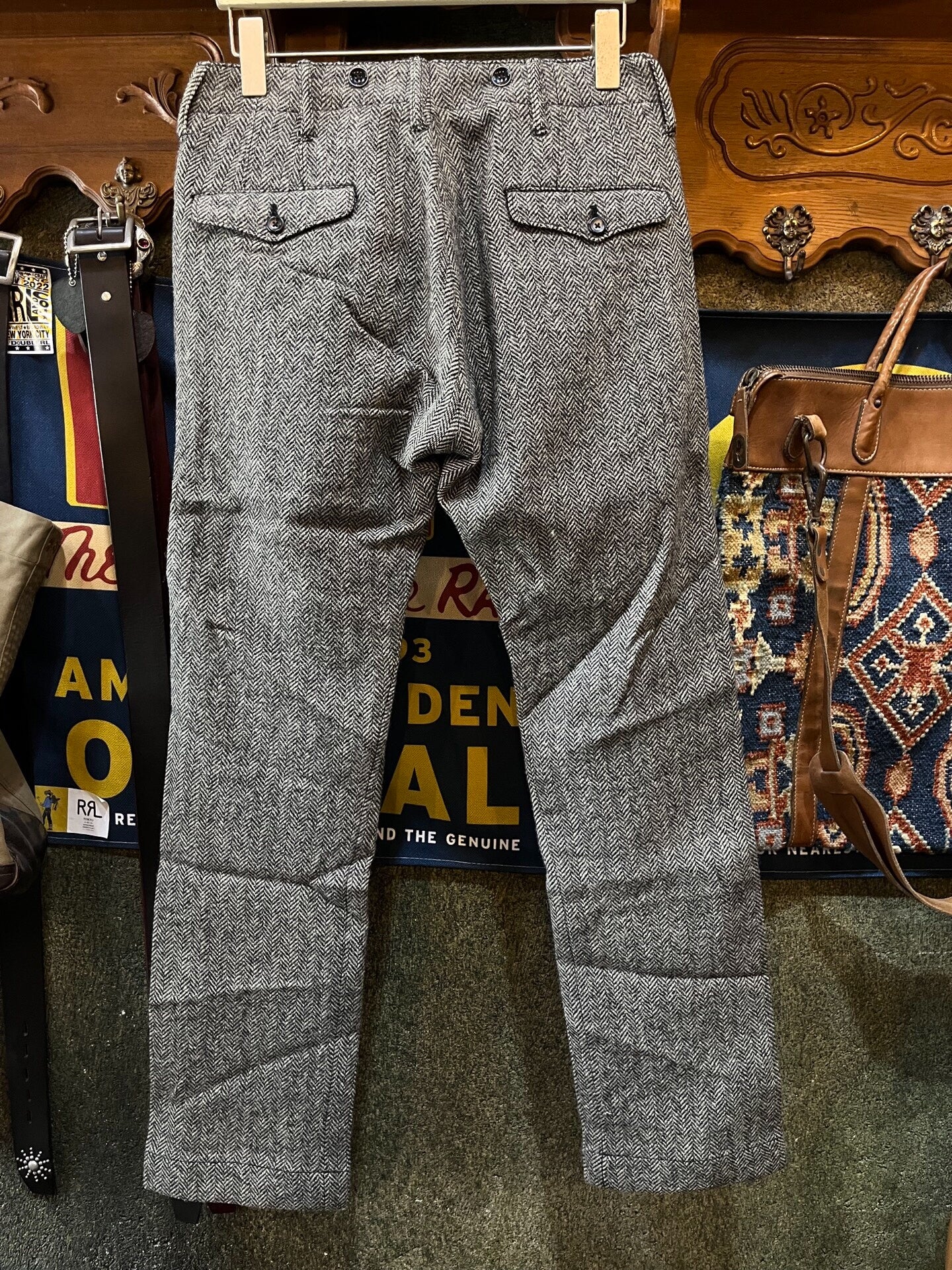 herringbone pattern casual trousers by RRL
