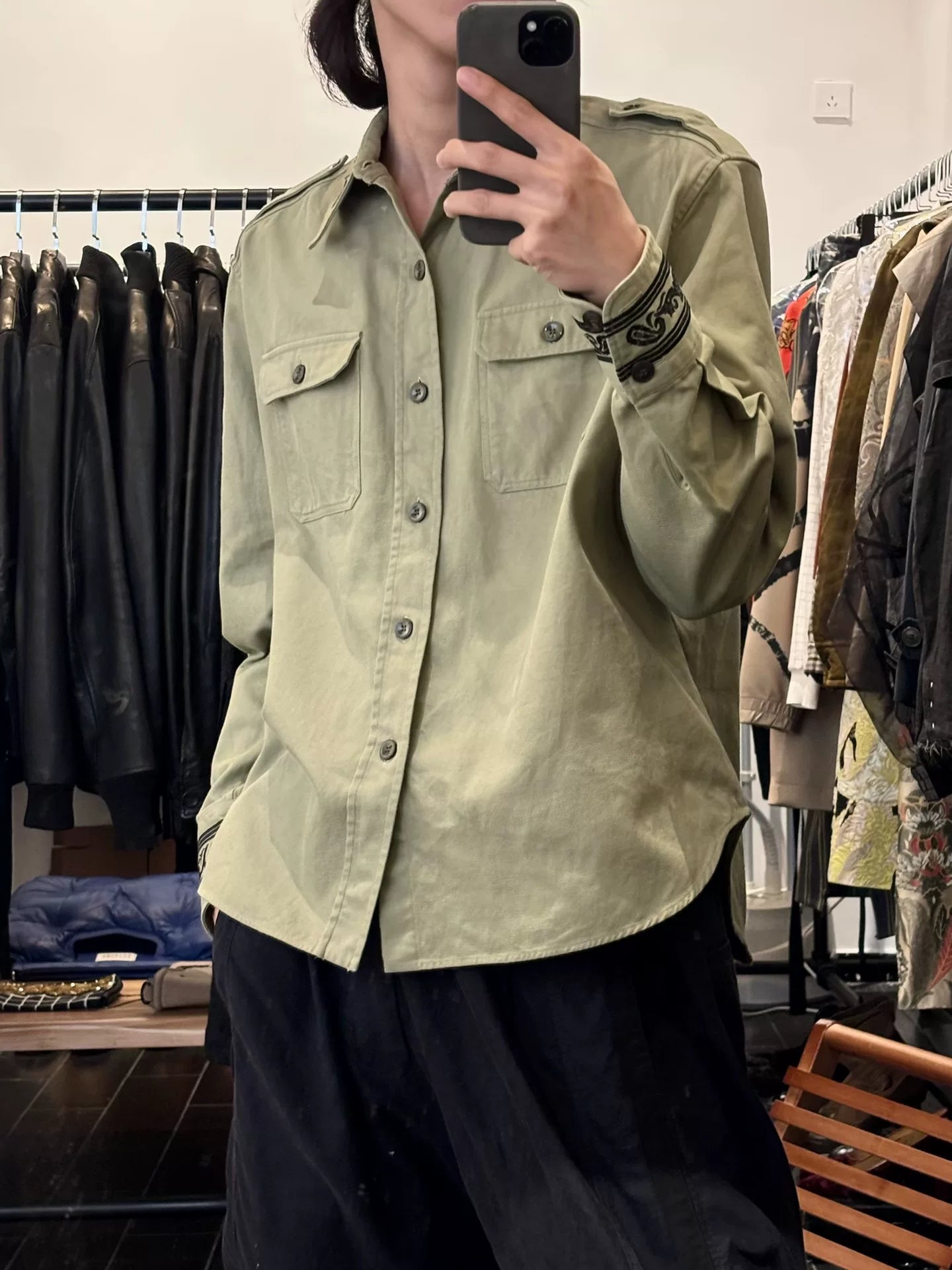 alexander mcqueen embroidered cotton shirt jacket