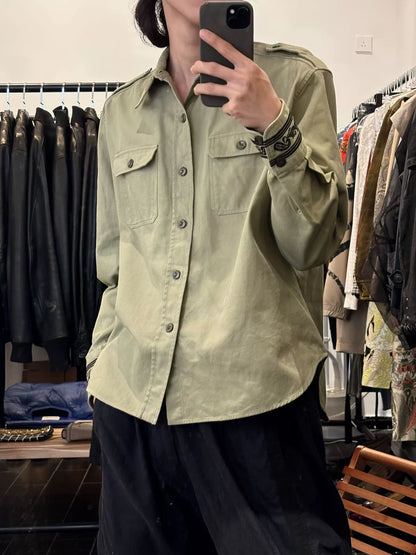 alexander mcqueen embroidered cotton shirt jacket