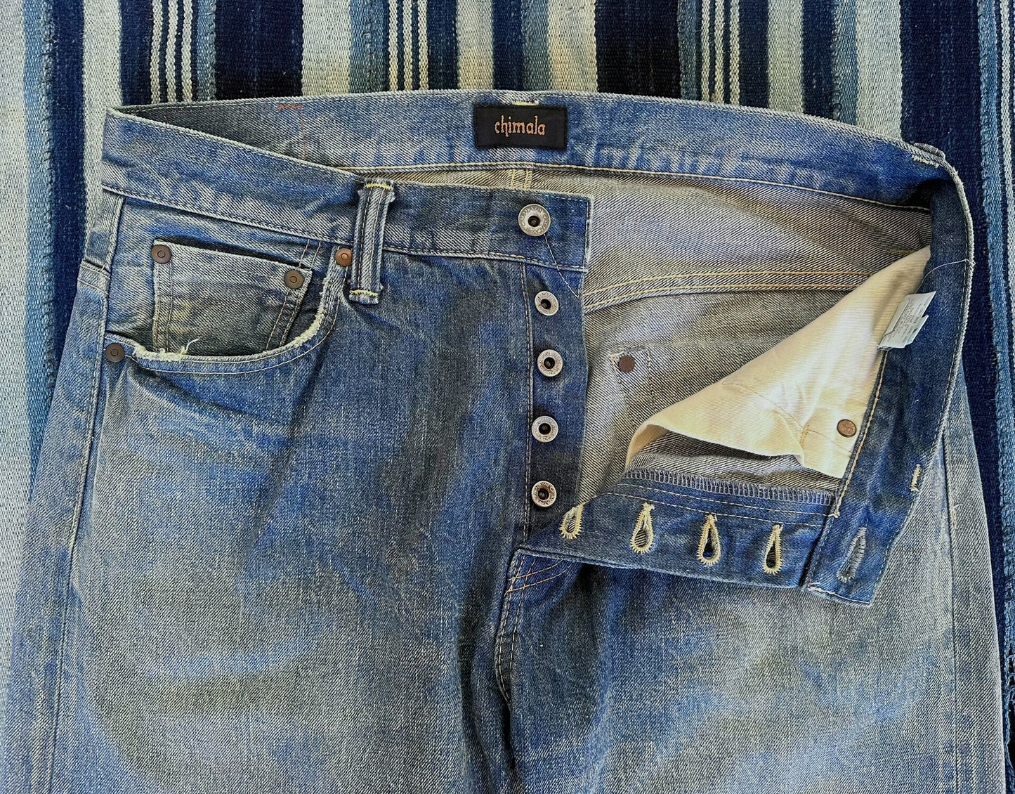 chimala straight-leg denim pants in light wash