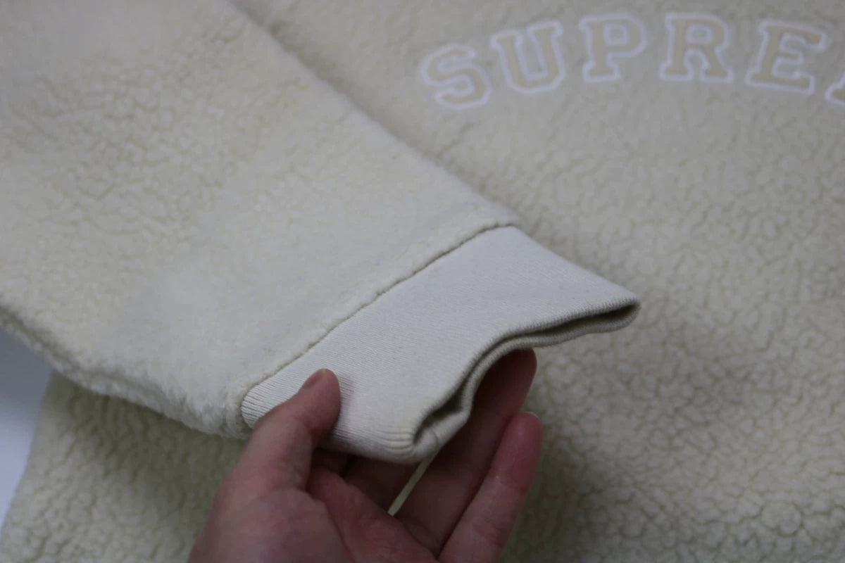 supreme polartec fleece sweatshirt in beige