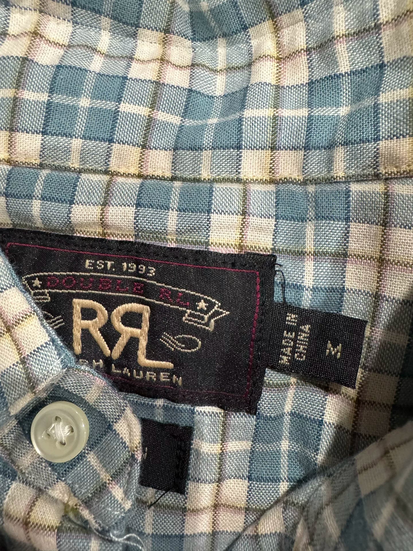 classic rrl plaid button-up shirt