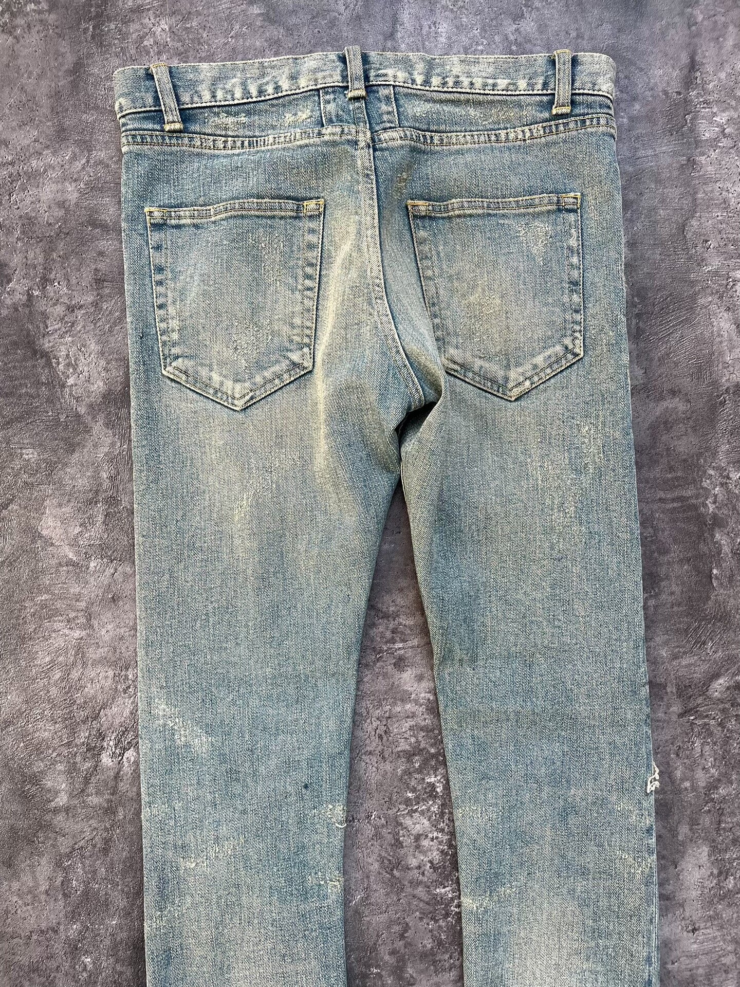 Saint Laurent Distressed Light Blue Jeans