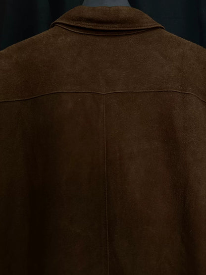 comoli deep brown deer leather shirt