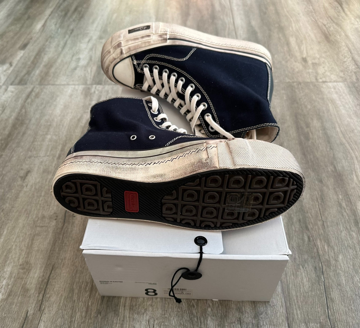 visvim skagway hi g.patten navy canvas shoes