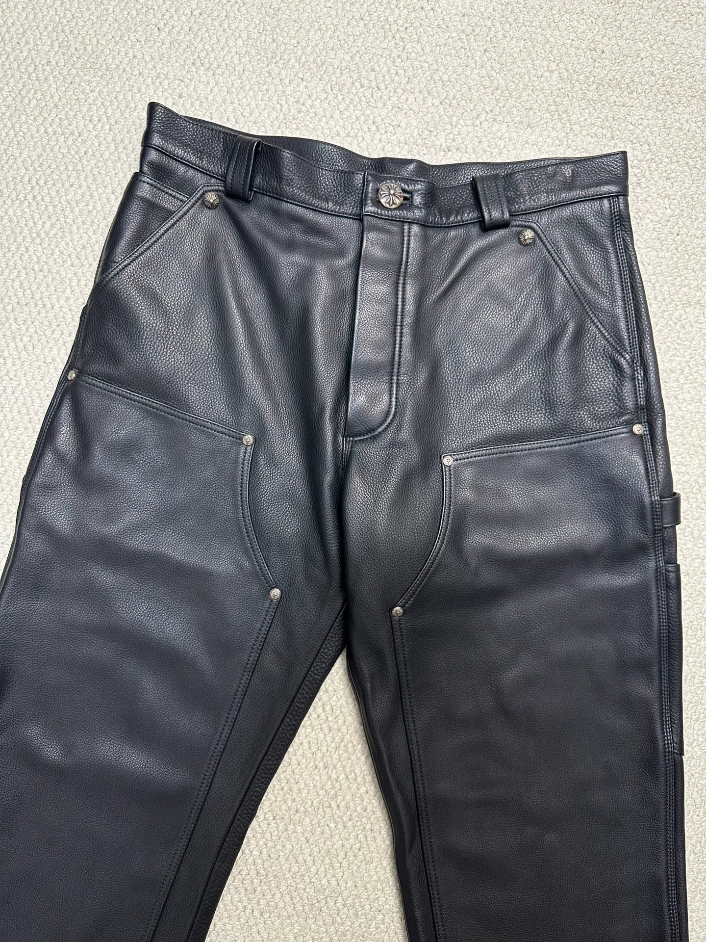 Chrome Hearts Leather Double Knee Pants