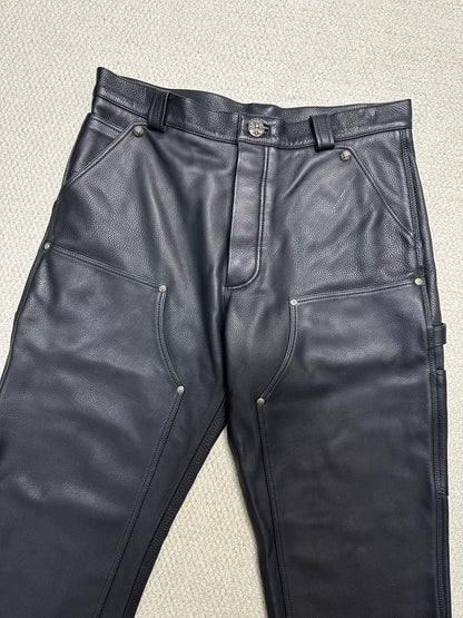 Chrome Hearts Leather Double Knee Pants