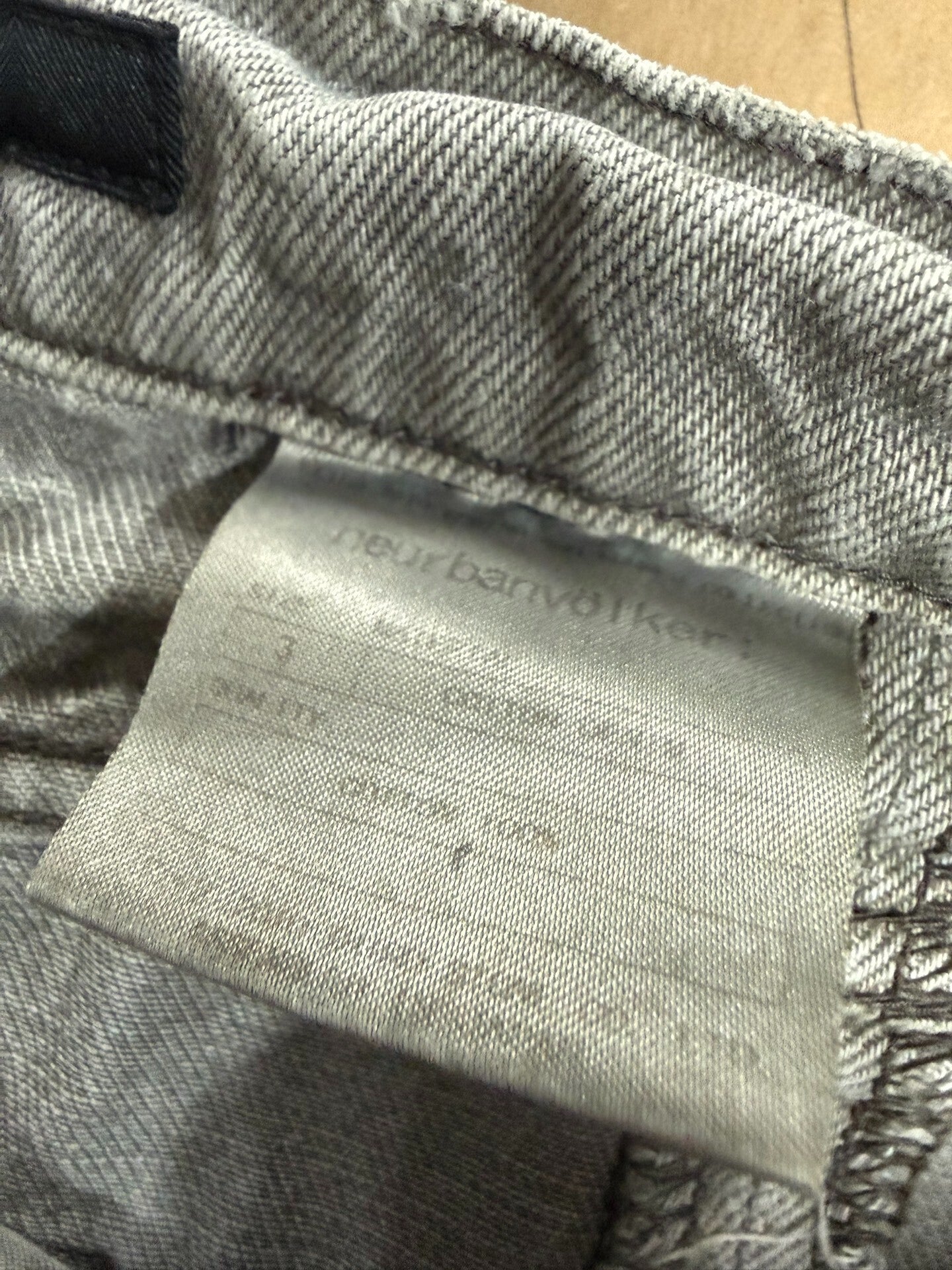 Gray Slim Pants with Distressed Detailing