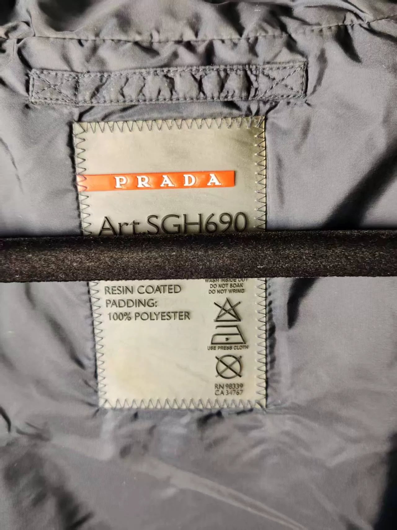 Prada Nylon Jacket with Metal Triangle Logo