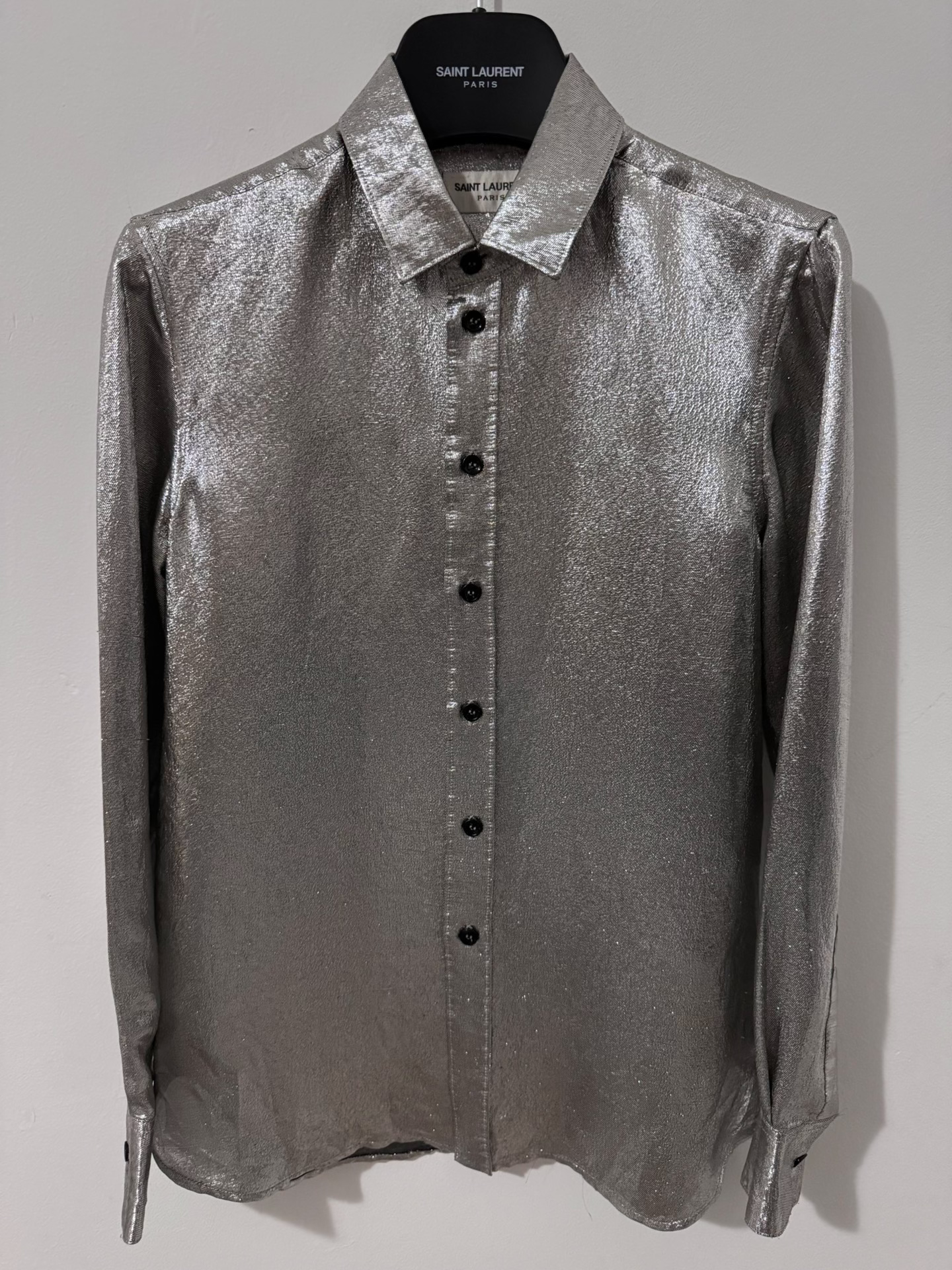 Saint Laurent Silver Silk Shirt