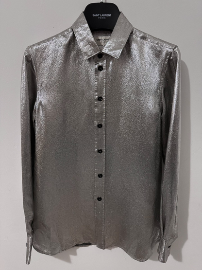 Saint Laurent Silver Silk Shirt