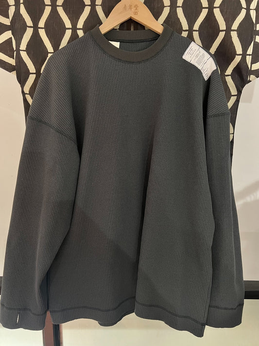 nhoolywood crewneck long sleeve waffle t-shirt