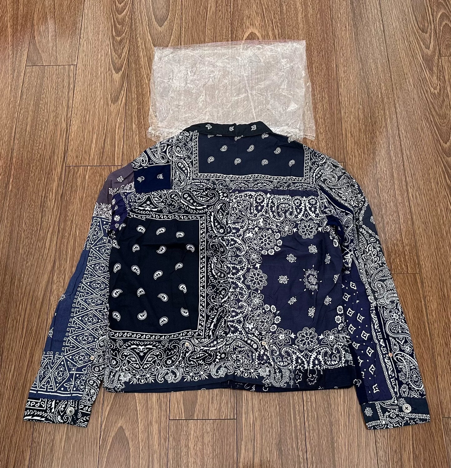 vintage bandana navy shirt jacket