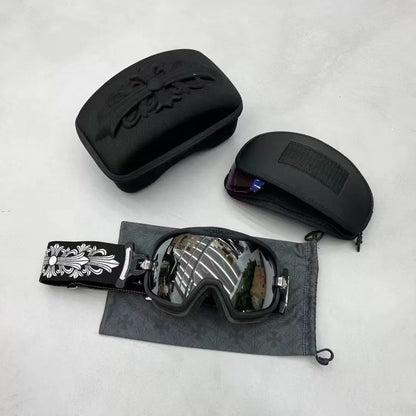 Chrome Hearts Black White Ski Goggles