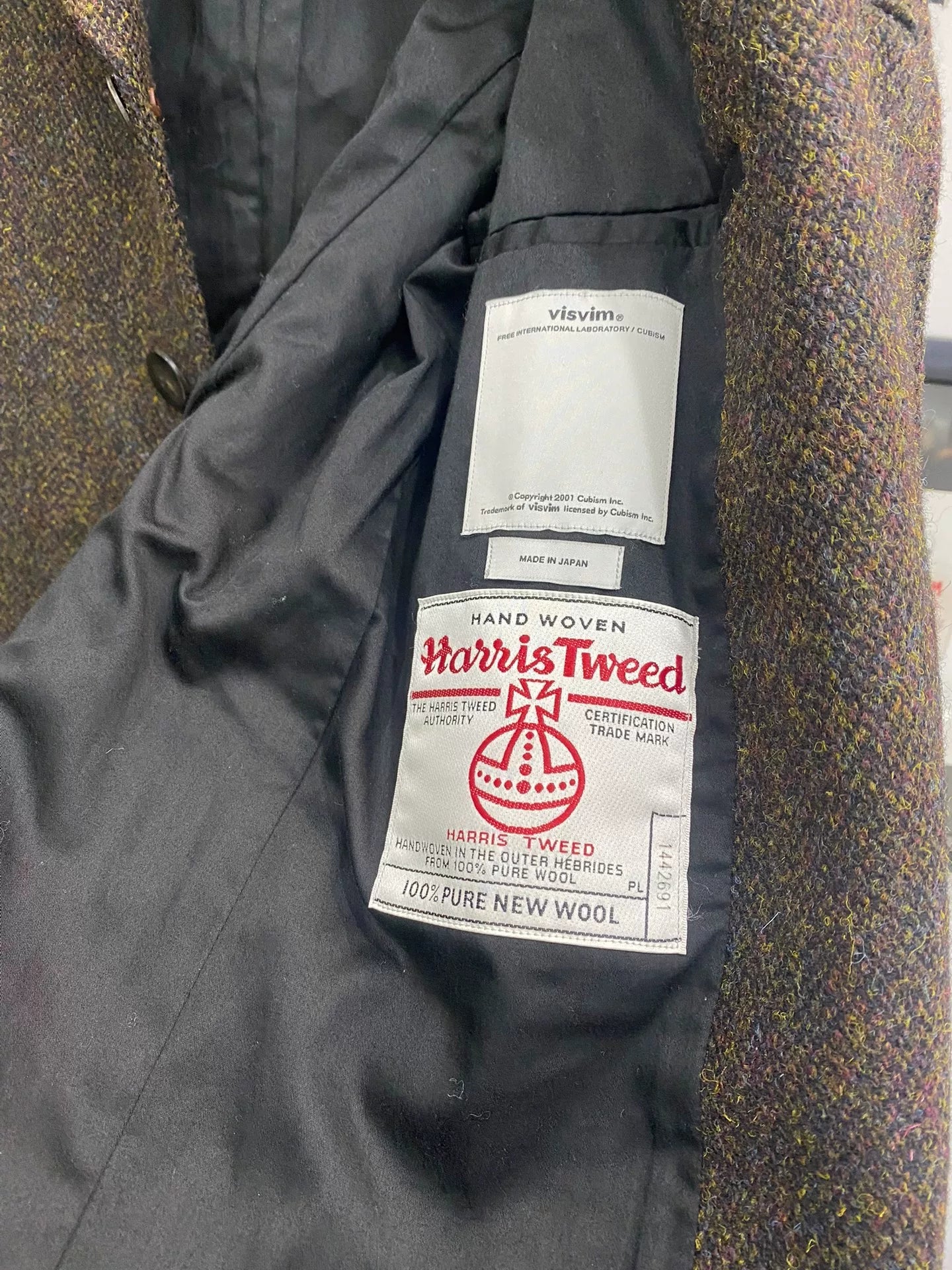 visvim 16aw wool blazer in harris tweed