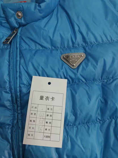 Prada Blue Down Vest with Triangle Logo