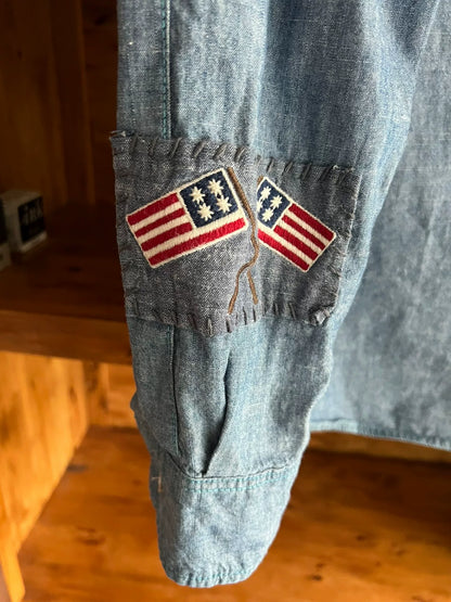 classic embroidered denim work shirt