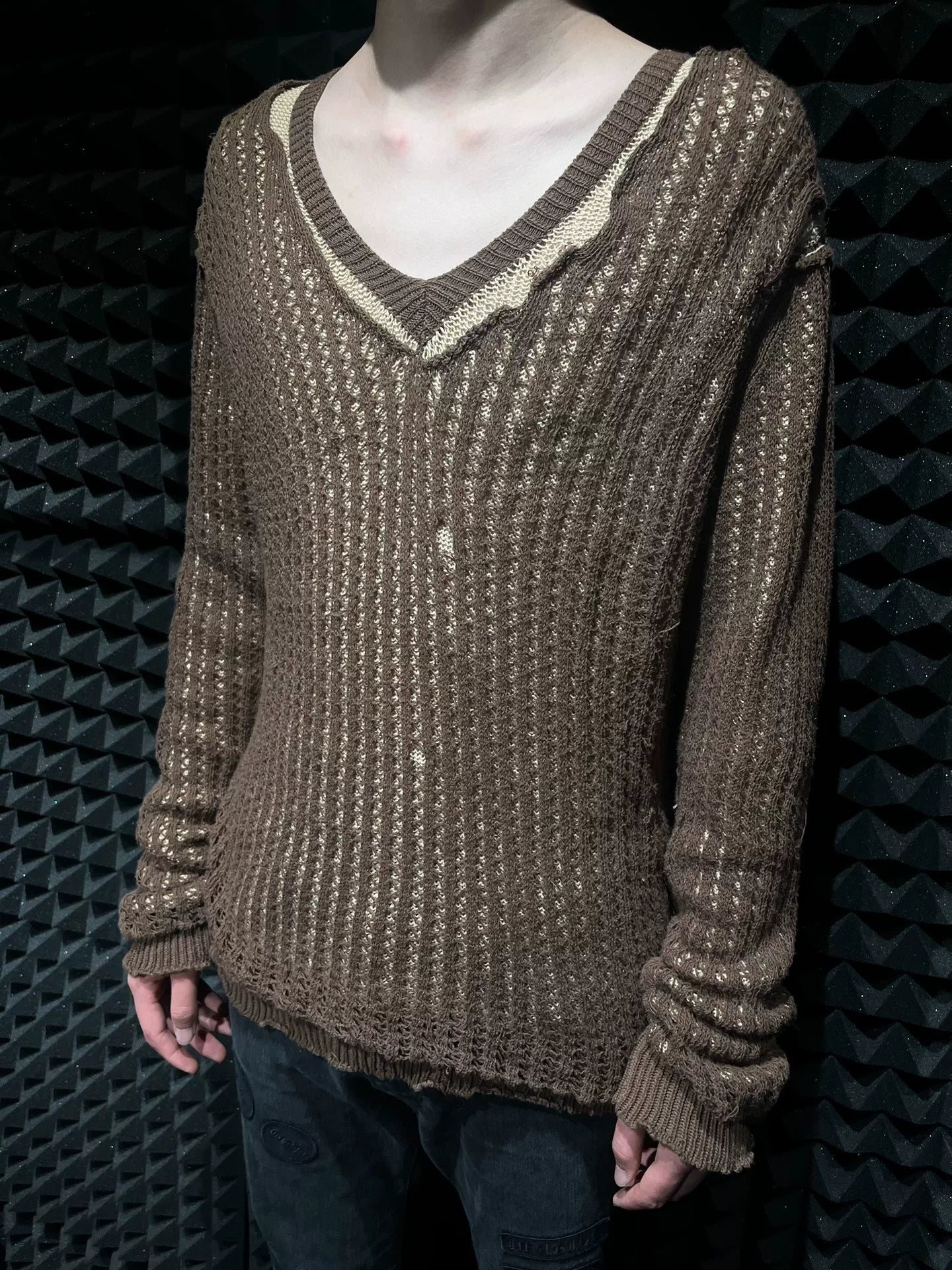 double-layer knitted sweater from number nine