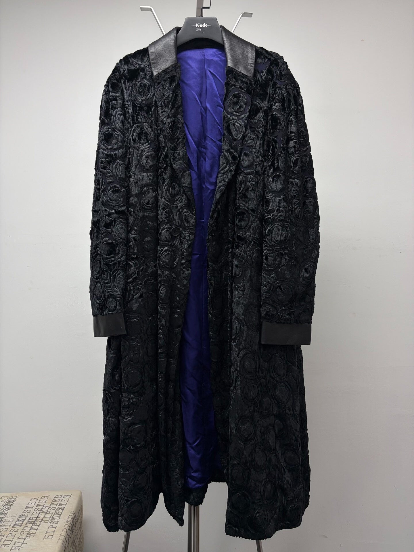 issey miyake man velvet long coat unisex