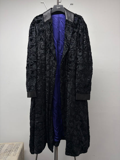 issey miyake man velvet long coat unisex