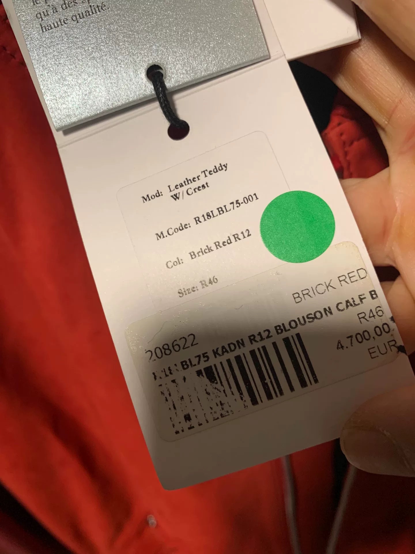 berluti red leather bomber jacket size 46