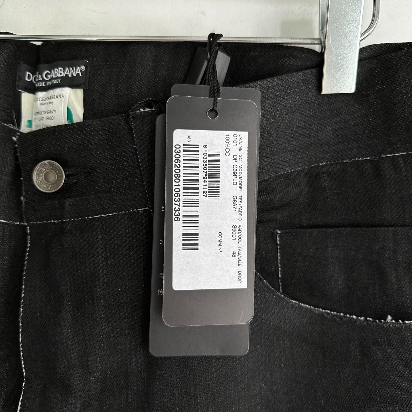 dolce gabbana dg brushed wax denim pants