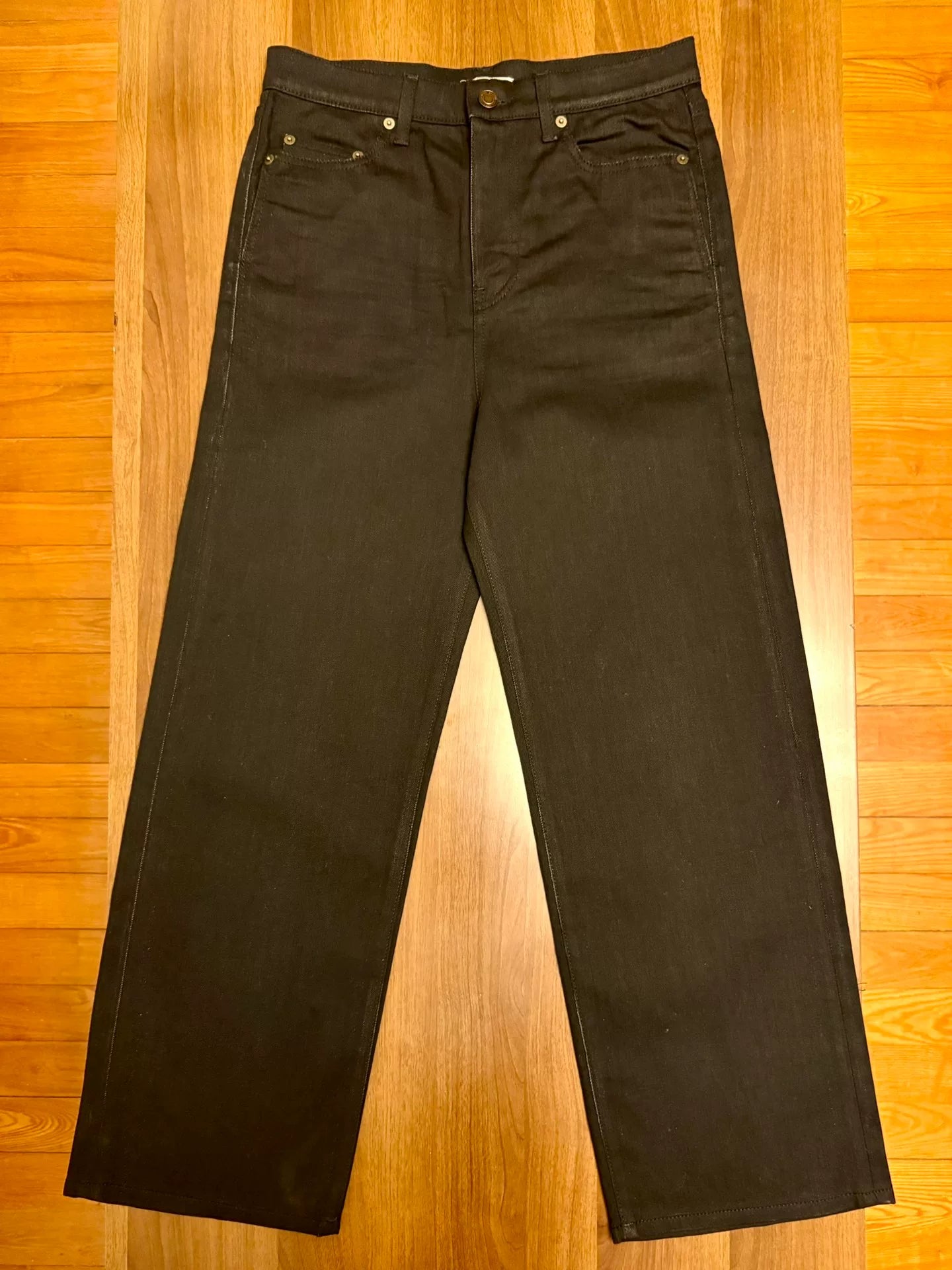 saint laurent high-waist wide-leg jeans