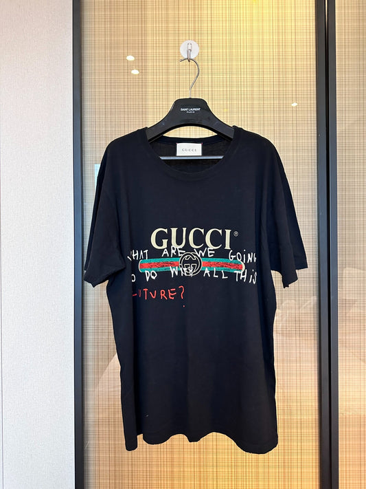 gucci graphic t-shirt for men in black