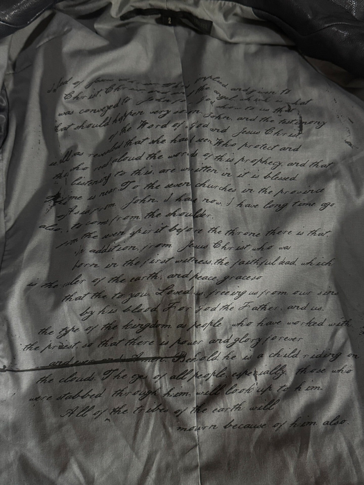 dark goat leather single-breasted blazer