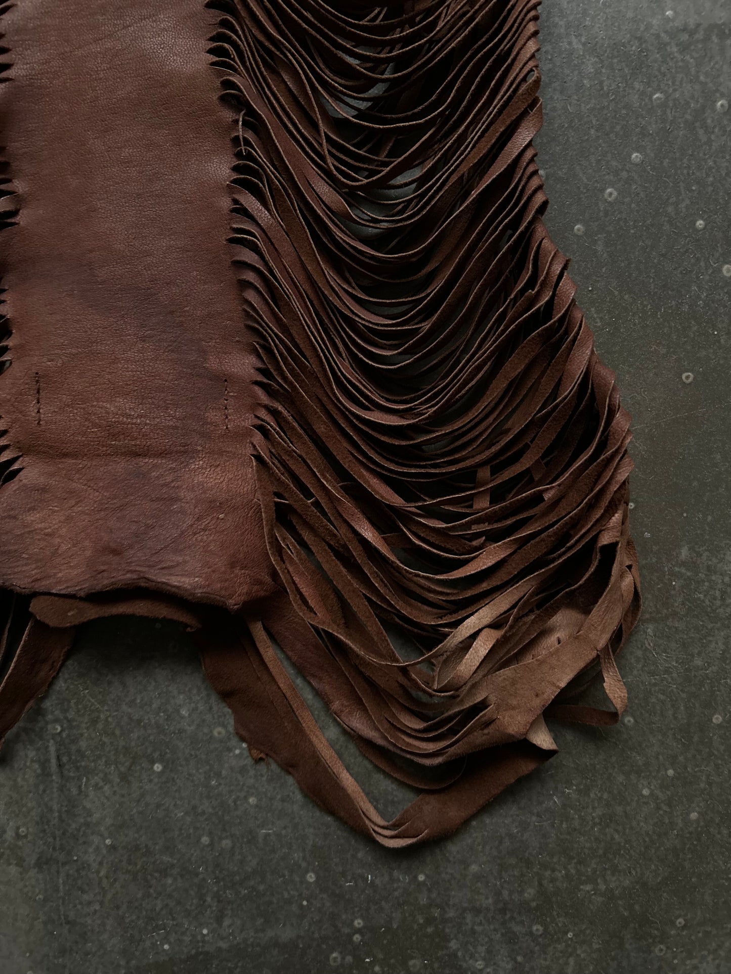 stylish brown fringed leather vest