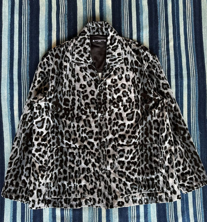 leopard print embroidered velvet jacket MMJ