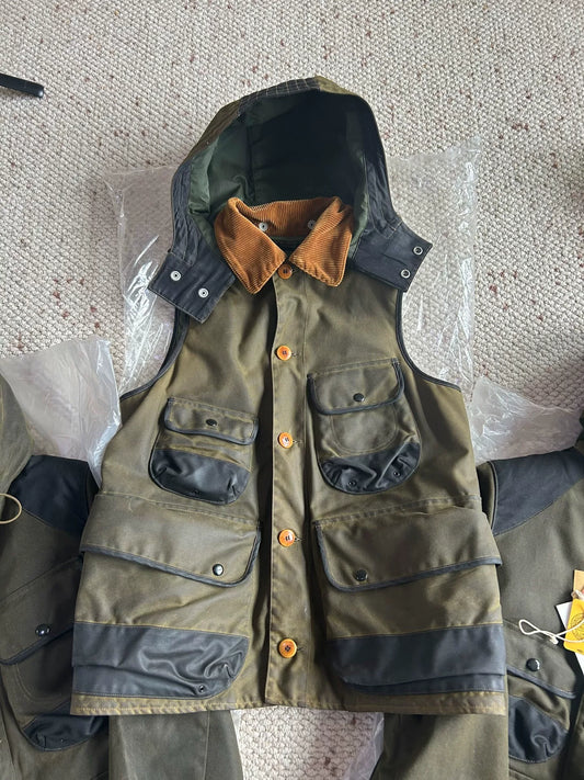 freewheelers redwood vest with waterproof coating