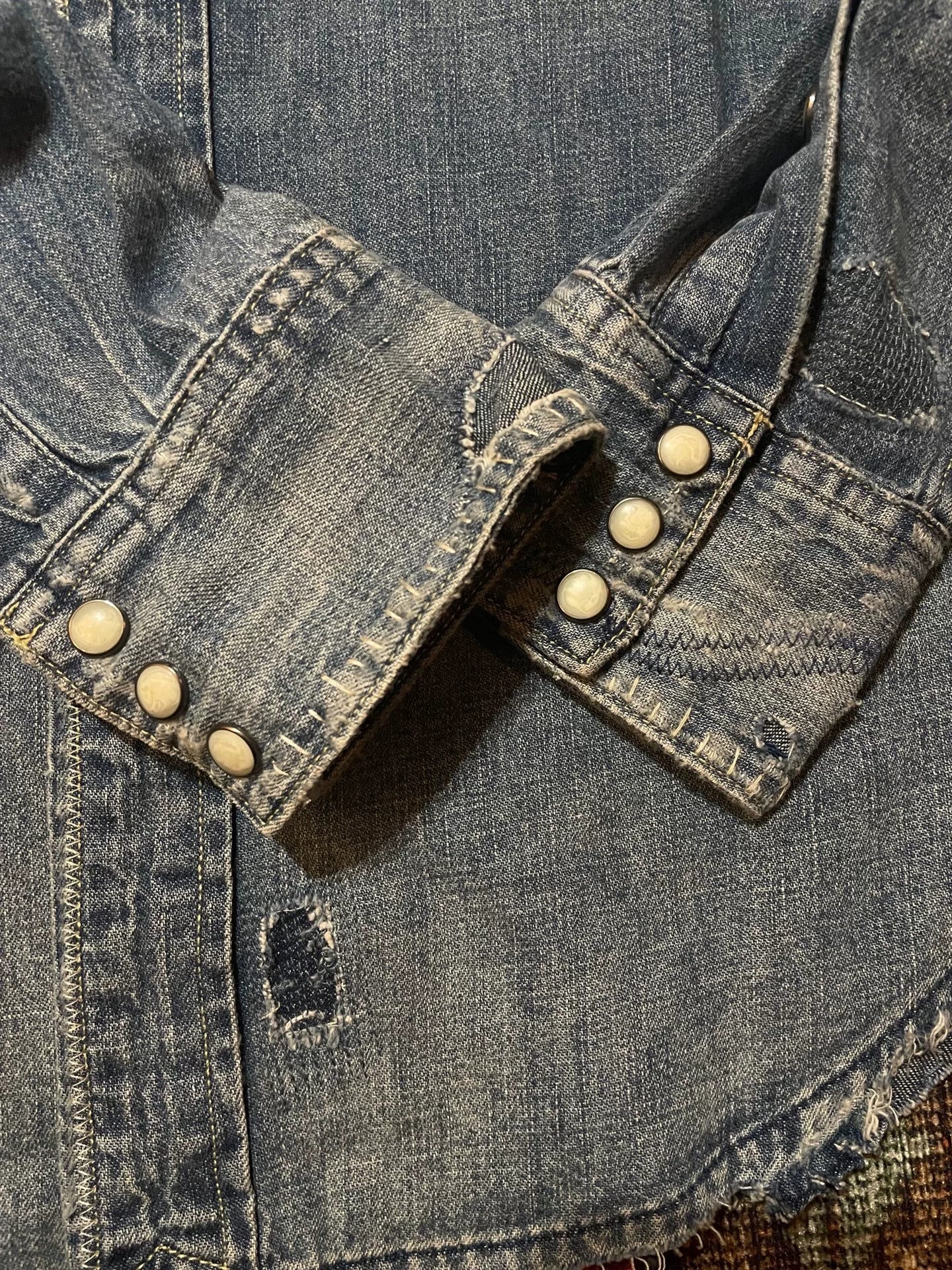 Ralph Lauren Distressed Patch Western Denim Shirt