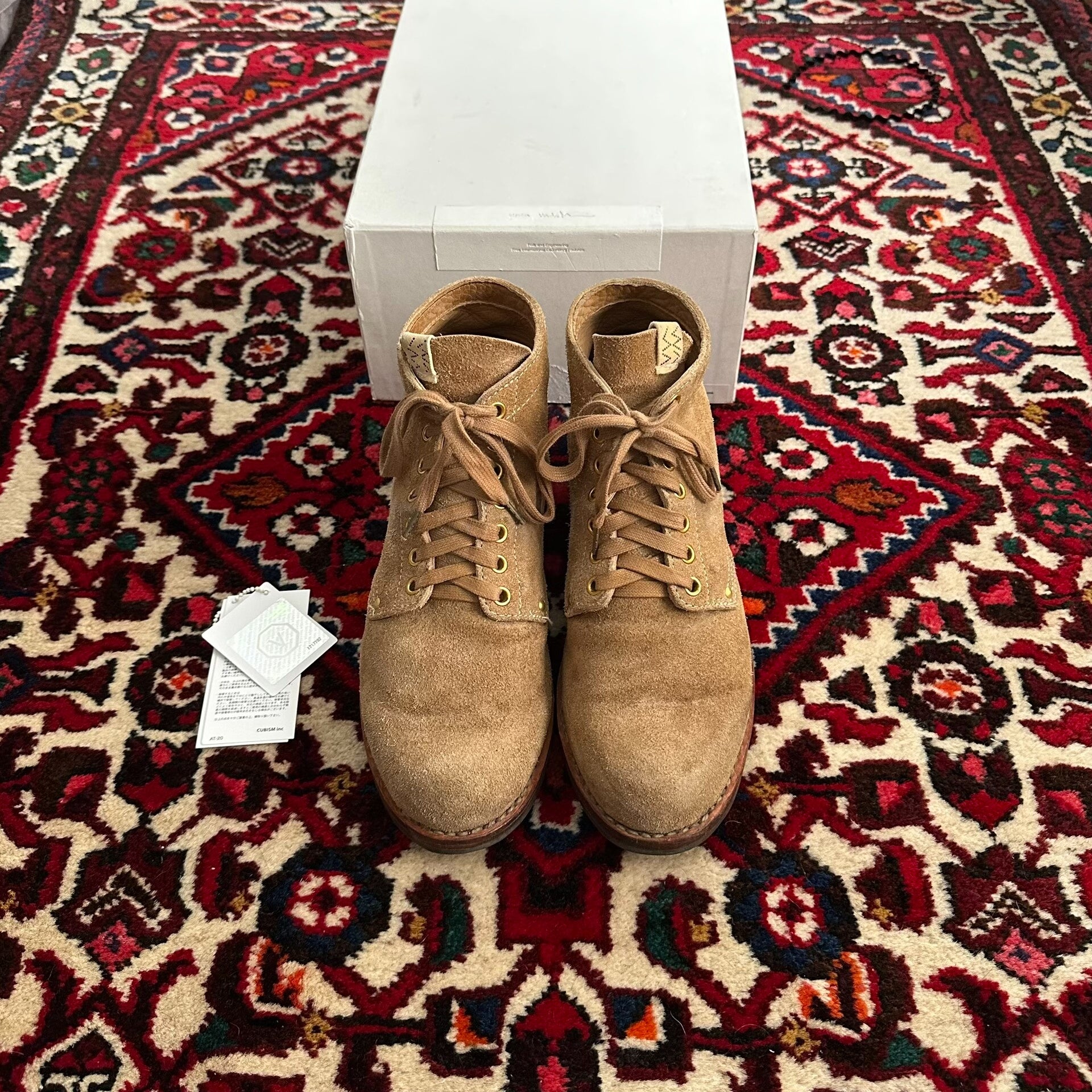 visvim brigadier suede boots in camel