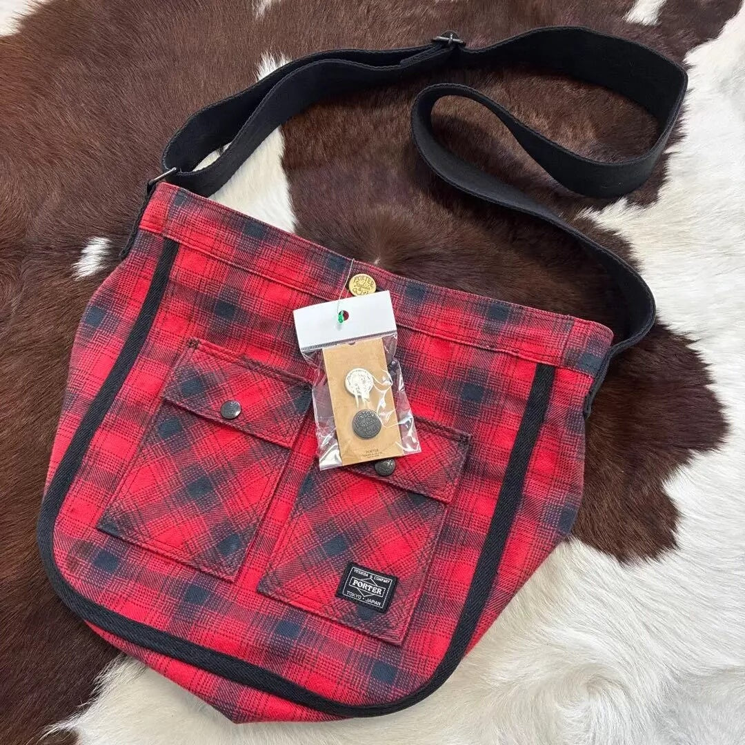 porter bag authentic red checkered design