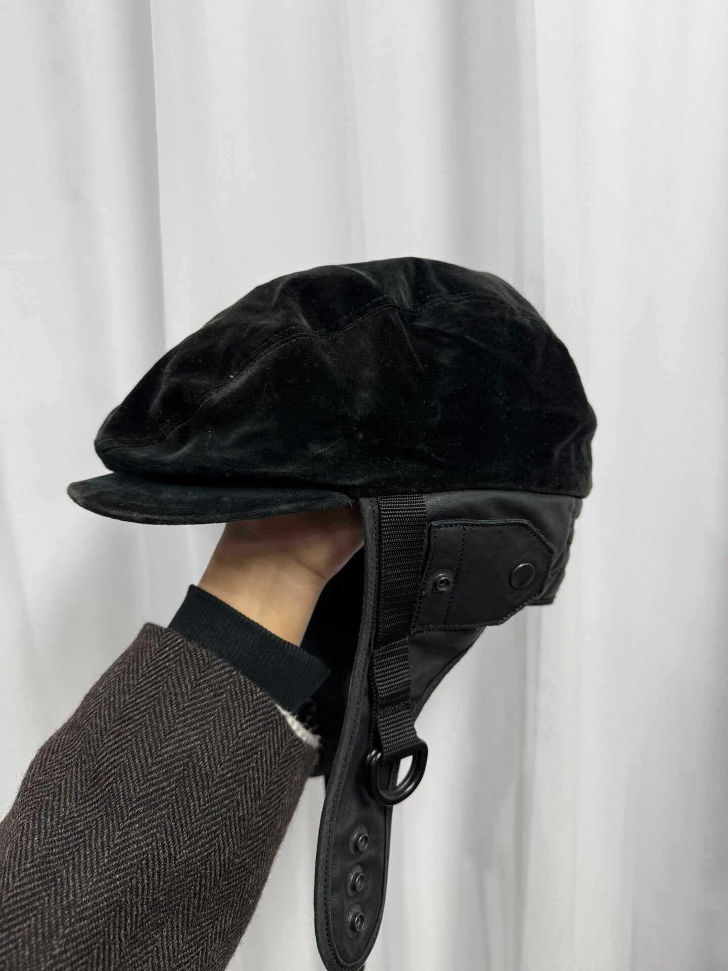black military velvet painter cap